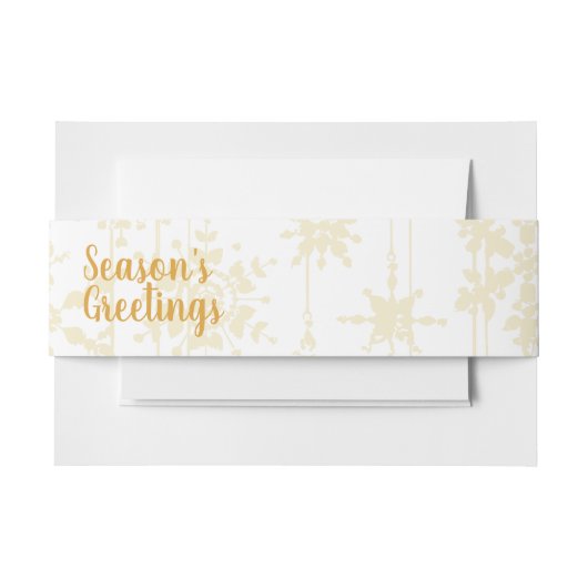 スノーフレークオーナメント金ゴールド 招待状ベリーバンド (正面例)