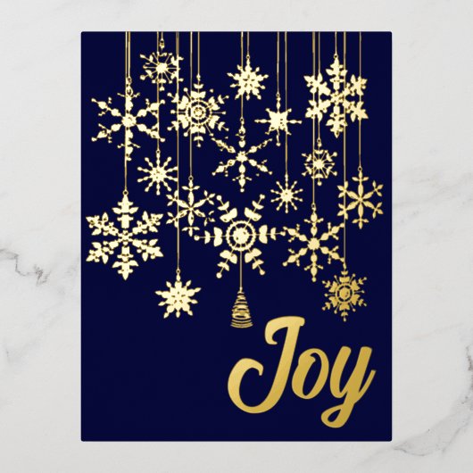 スノーフレークオーナメント 箔シーズンポストカード (正面)