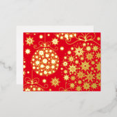 スノーフレークオーナメント 箔招待状ポストカード (正面/裏面)