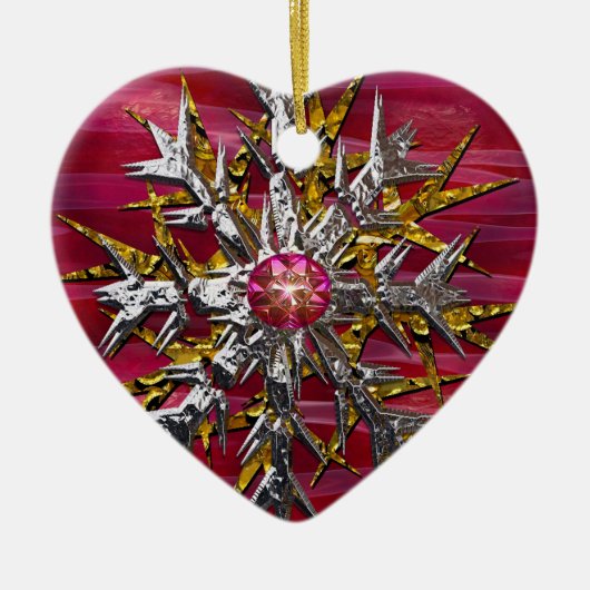 スノーフレークオーバーパリ セラミックオーナメント (正面)