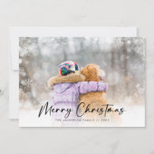 スノーフレークオーバーレイ写真クリスマス シーズンカード (正面)