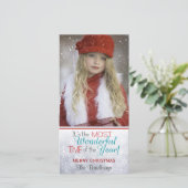 スノーフレークカスタムクリスマス写真 シーズンカード (スタンド正面)