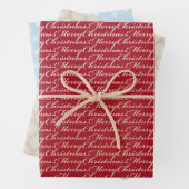 スノーフレークカスタムホリデーメリークリスマス ラッピングペーパーシート (インサイチュ)