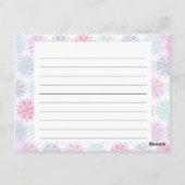 スノーフレークカバーのクリスマスレシピカード ポストカード (裏面)