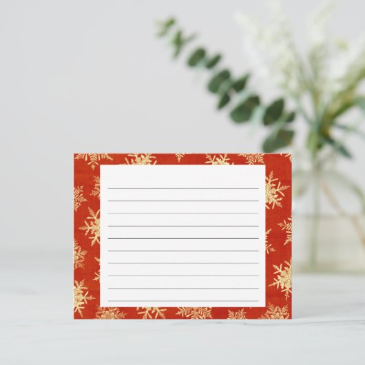 スノーフレークカバークリスマスレシピカード シーズンポストカード (スタンド正面)