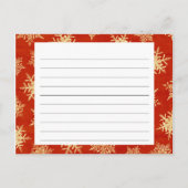 スノーフレークカバークリスマスレシピカード シーズンポストカード (裏面)