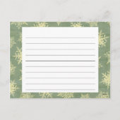 スノーフレークカバークリスマスレシピカード シーズンポストカード (裏面)