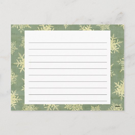 スノーフレークカバークリスマスレシピカード シーズンポストカード (裏面)