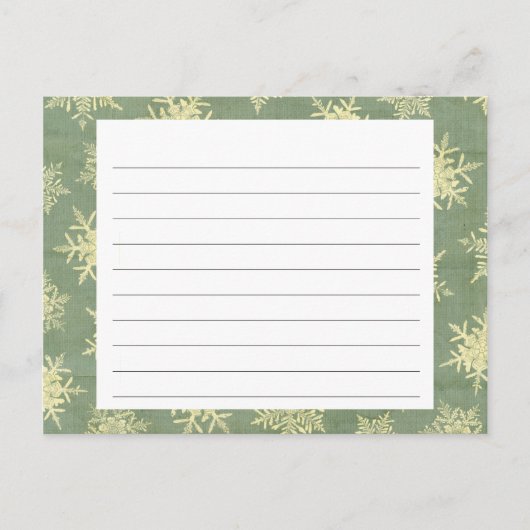 スノーフレークカバークリスマスレシピカード シーズンポストカード (正面)