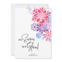 スノーフレークカラフルクリスマス応援ホリデーカード