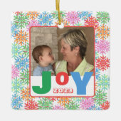 スノーフレークカラフルフォトセラミックスオーナメント セラミックオーナメント (正面)