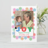 スノーフレークカラフルフォトホリデーカード 招待状 (スタンド正面)