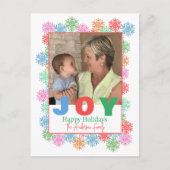 スノーフレークカラフルフォトホリデーポストカード ポストカード (正面)