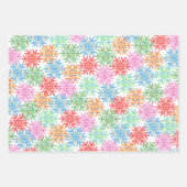 スノーフレークカラフルラッピング紙 ラッピングペーパーシート (正面)