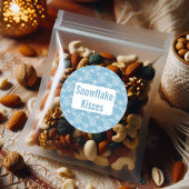 スノーフレークキスブルー冬のホリデーシール ラウンドシール