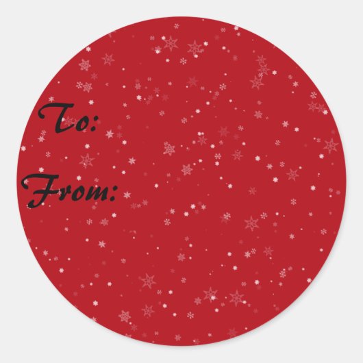 スノーフレークギフトラベル ラウンドシール (正面)