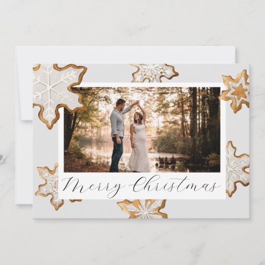 スノーフレーククッキーのクリスマスカード シーズンカード (正面)