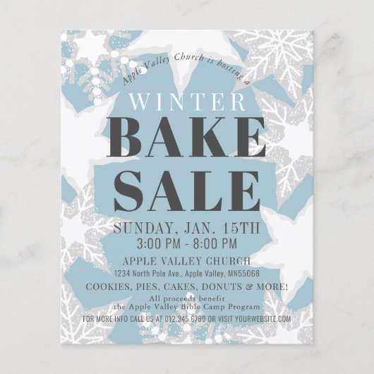 スノーフレーククッキーズ冬焼きセールブルーフライヤー チラシ (正面)