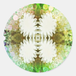 スノーフレーククラシックラウンドステッカー、光沢 ラウンドシール