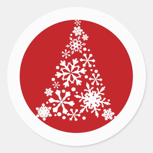 スノーフレーククリスティマスツリー ラウンドシール (正面)