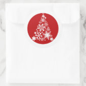 スノーフレーククリスティマスツリー ラウンドシール (バッグ)