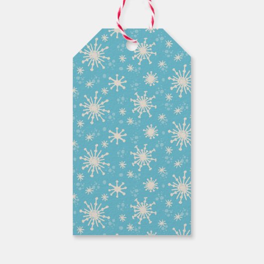 スノーフレーククリスマスカラフルタイポグラフィクラシック ギフトタグ (裏面)