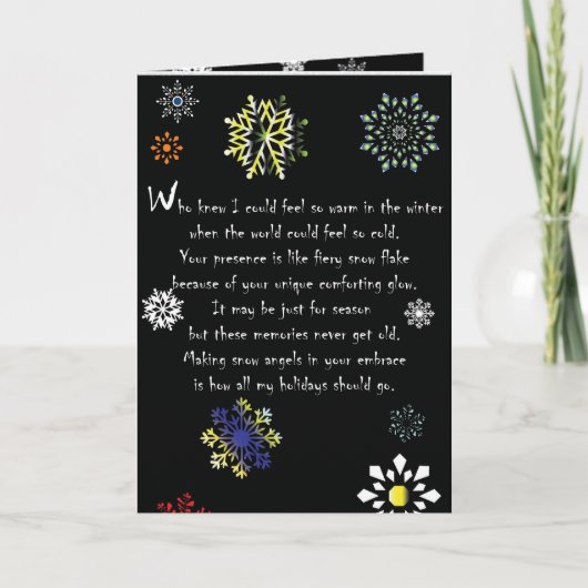 スノーフレーククリスマスカード サンキューカード (正面)