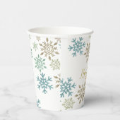 スノーフレーククリスマスグリーン金ゴールド 紙コップ (右)