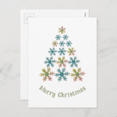 スノーフレーククリスマスツリーのミニマル主義者 シーズンポストカード (正面/裏面)