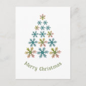 スノーフレーククリスマスツリーのミニマル主義者 シーズンポストカード (正面)