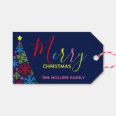 スノーフレーククリスマスツリーギフトラベル ギフトタグ (正面(横))