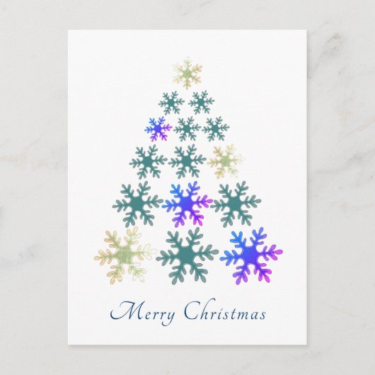 スノーフレーククリスマスツリーメリークリスマスホリデー シーズンポストカード (正面)