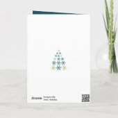 スノーフレーククリスマスツリー家族の写真 シーズンカード (裏面)