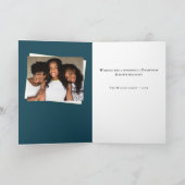 スノーフレーククリスマスツリー家族の写真 シーズンカード (内部)