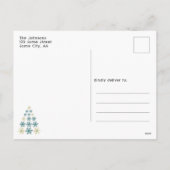 スノーフレーククリスマスツリー家族の写真 シーズンポストカード (裏面)