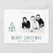 スノーフレーククリスマスツリー家族の写真 シーズンポストカード (正面)