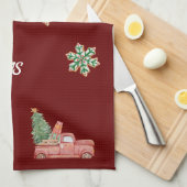 スノーフレーククリスマスティータオル キッチンタオル (四つ折り)