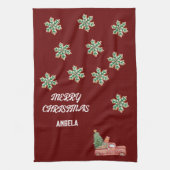 スノーフレーククリスマスティータオル キッチンタオル (縦)
