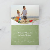 スノーフレーククリスマスバード – あなたの写真と シーズンカード (内部)