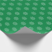 スノーフレーククリスマスパターンクリスマスグリーンホリデー ラッピングペーパー (角)