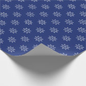 スノーフレーククリスマスパターンクリスマスブルーホリデー ラッピングペーパー (角)