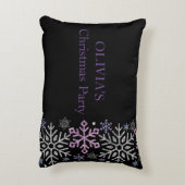 スノーフレーククリスマスパープルシルバー アクセントクッション (裏面(縦))