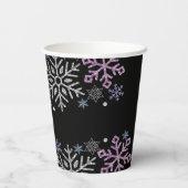 スノーフレーククリスマスパープルシルバー 紙コップ (裏面)