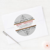 スノーフレーククリスマスファミリーアドレス ラウンドシール (封筒)