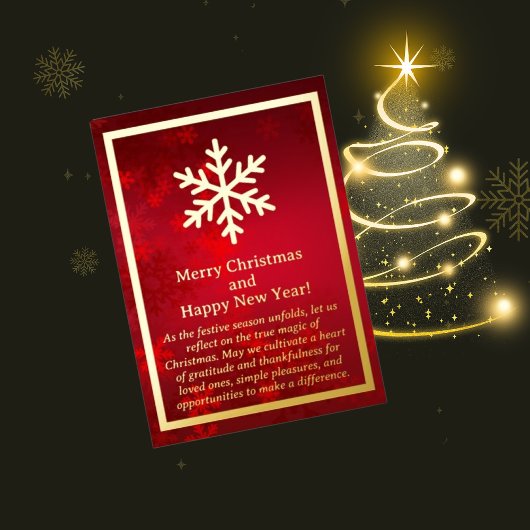 スノーフレーククリスマスフォイルカード 箔シーズンカード