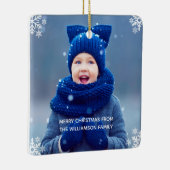 スノーフレーククリスマスフォトカスタムー セラミックオーナメント (右)