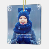 スノーフレーククリスマスフォトカスタムー セラミックオーナメント (左)