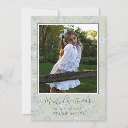 スノーフレーククリスマスフォトカードウィンター1写真 シーズンカード (正面)