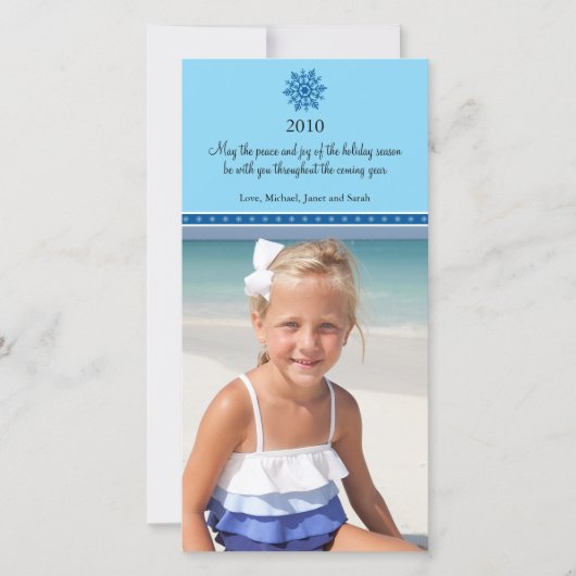スノーフレーククリスマスフォトカード シーズンカード (正面)