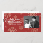 スノーフレーククリスマスフォトカード シーズンカード (正面/裏面)